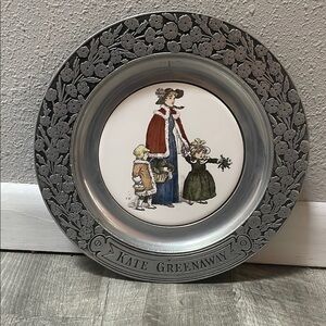 Kate Greenaway Pewter Decorative Vintage Plate